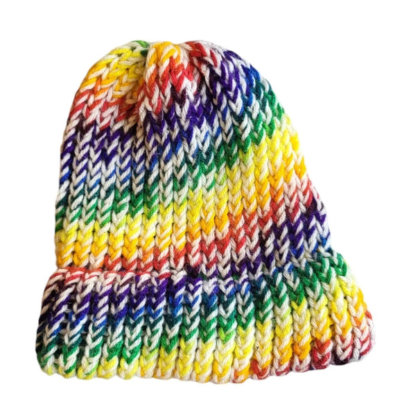 Vintage Rainbow Knit Beanie - Picture 7 of 7